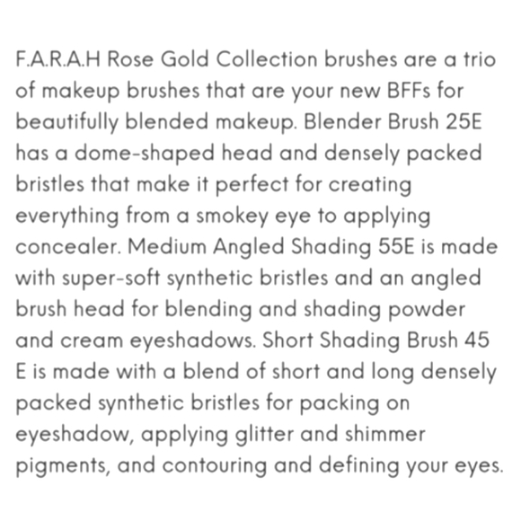 🖌️ F.A.R.A.H Luxury Rose Gold Makeup Brushes - Picture 9 of 11